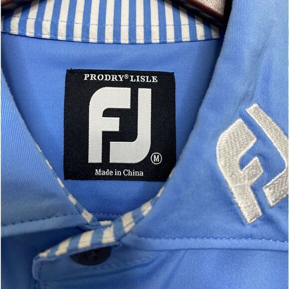 FootJoy Pro dry Lisle Embroidered Golf Polo Shirt Light Blue Medium - Picture 6 of 8